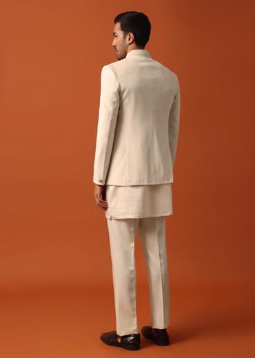Classic White Men’s Jodhpuri Set For Wedding Elegance