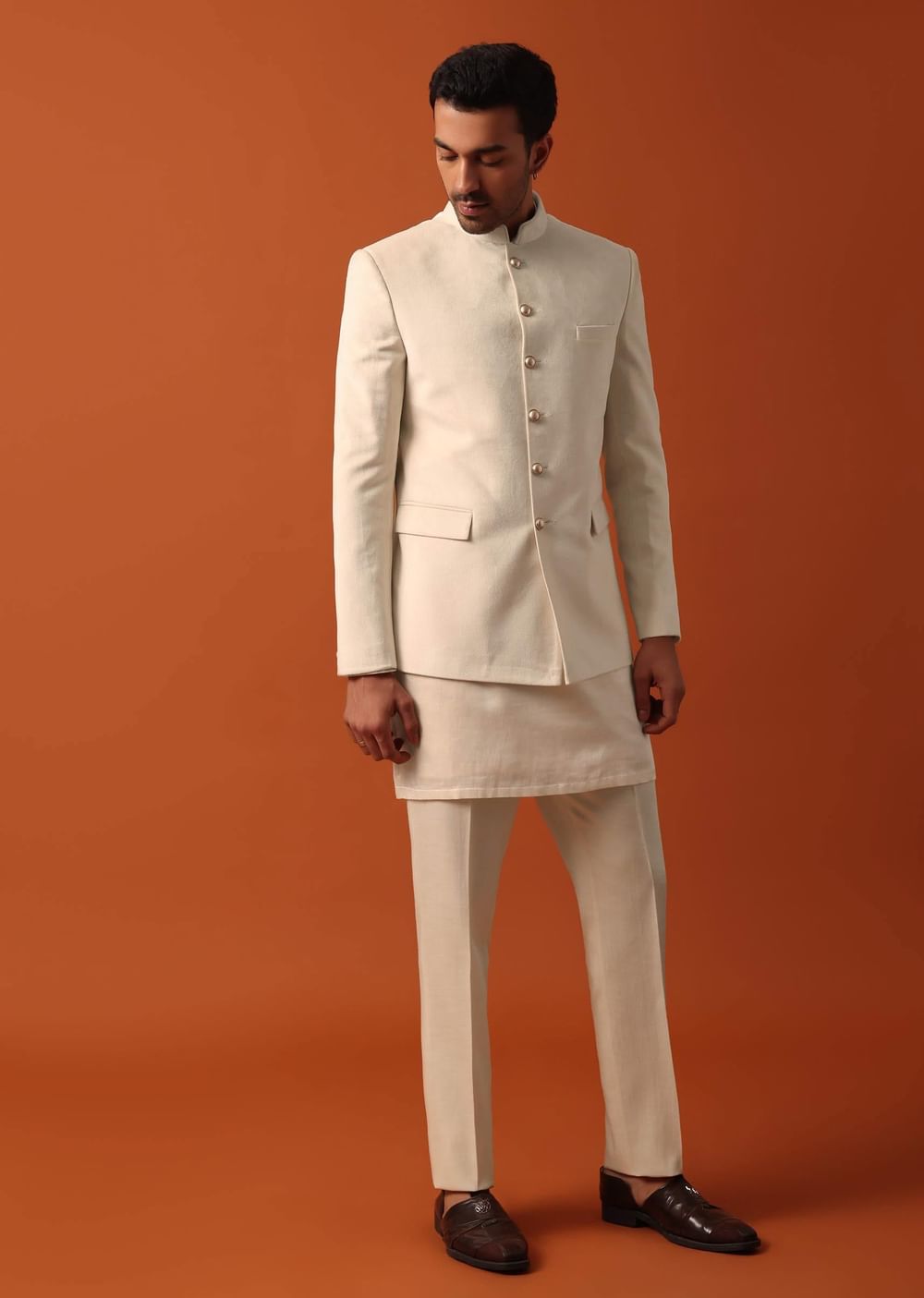 Classic White Men’s Jodhpuri Set For Wedding Elegance