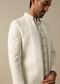 Classic White Textured Indowestern Set