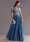 Cobalt Blue Georgette Croptop Palazzo Suit With Embroidery