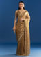 Copper Brown Organza Tissue Saree With Beaded Border
