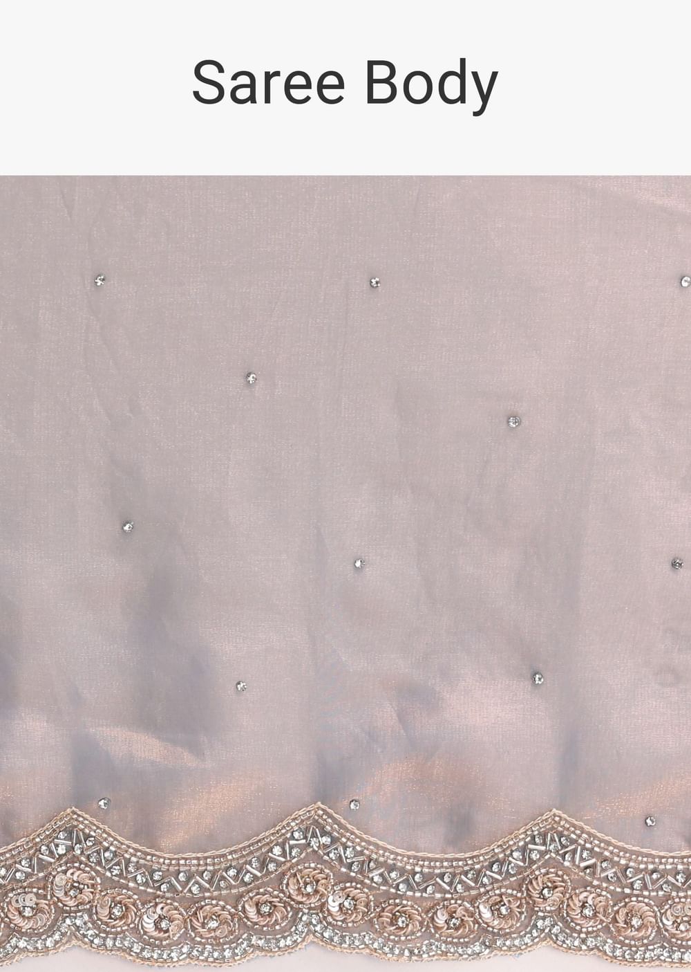 Copper Blue Embroidered Saree And Unstitched Blouse