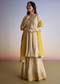 Cream Crush Tissue Sharara Suit With Zari Sequins Work