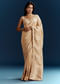 Cream Dola Silk Brocade Saree With Gota Patti Work