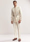 Cream Silk Jodhpuri Set For Men With Multicolour Peacock Embroidery