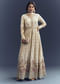 Cream Tissue Anarkali Suit With Delicate Resham Embroidery