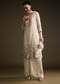 Cream Tissue Palazzo Suit With Heavy Hand Embroidery