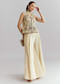 Cream Tissue Palazzo Suit With Resham And Sequins Work