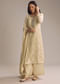 Cream White Banarasi Georgette Palazzo Suit
