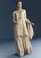 Cream Organza Palazzo Suit With Zari And Mirror Work