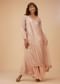 Salmon Pink Palazzo Suit In Sequins