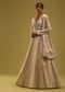 Cream White Anarkali Set In Georgette With Lucknowi Work