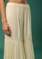 Cream White Sharara Suit Set In Georgette With Fancy Sleeves