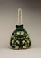 Dark Green Potli Bag In Satin With Hand Embroidered Floral Design Using Sequins And Zardosi