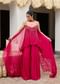 Dark Pink Georgette Sharara Set With Embroidered Kurta And Choker Dupatta