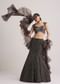 Dark Brown Sequins Mermaid Lehenga Set
