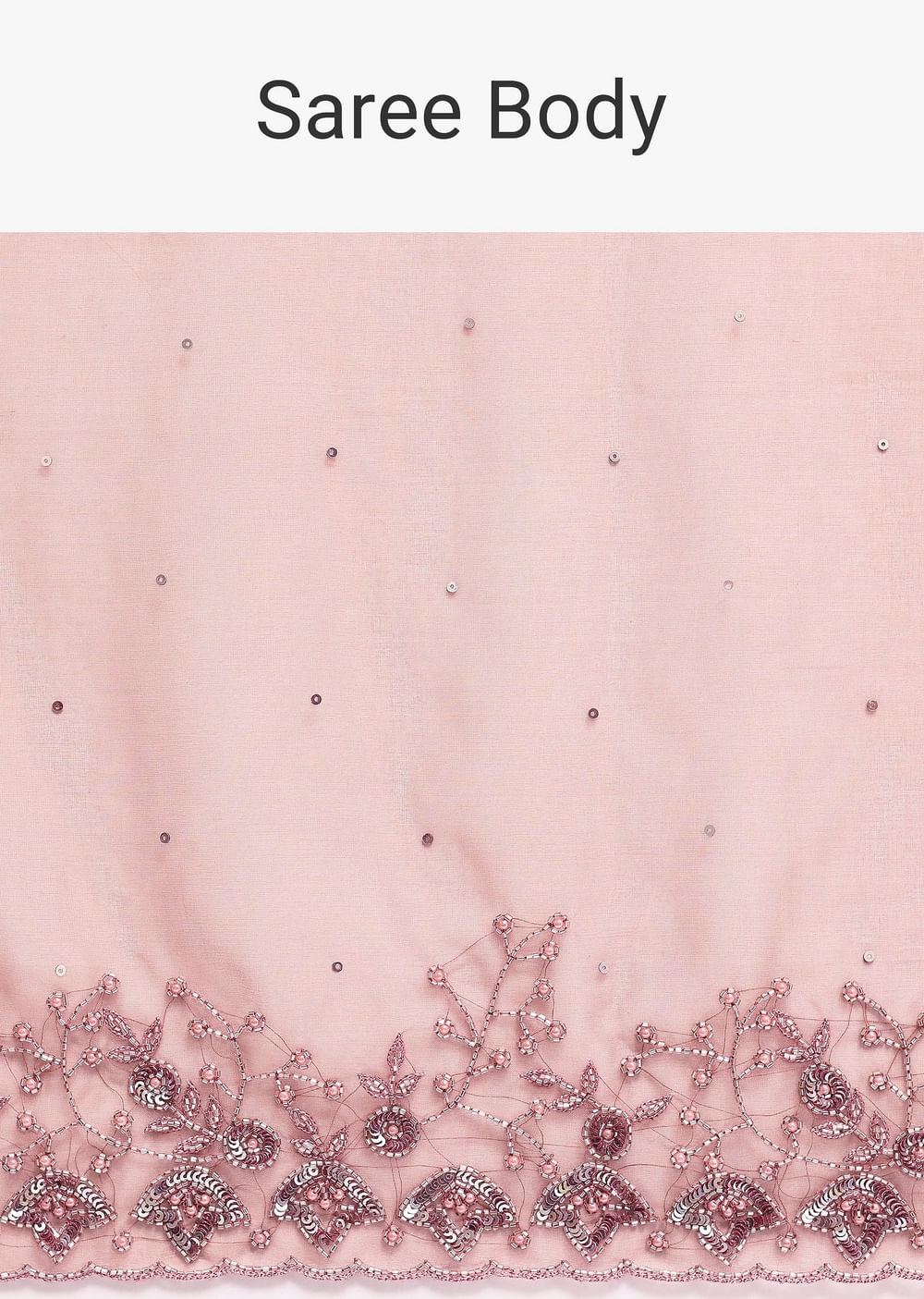 Dark Peach Embroidered Organza Saree With Unstitched Blouse