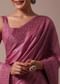 Dark Pink Saree With Resham Work And Unstitched Blouse