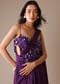 Dark Purple Heavy Embroidered Saree In Crushed Shimmer