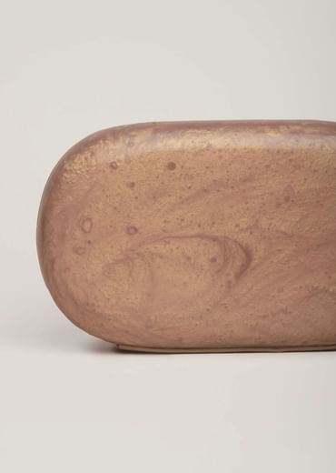 Rose Gold Clutch Bag In Resin Hand Crafted With A Gorgeous Marble Effect And Detachable Sling By Solasta