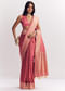 Dusky Pink Silk Saree With Butti And Woven Border
