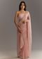 Dusty Rose Cutdana And Stone Embroidered Tissue Saree