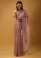 Dusty Lilac Saree In Organza With Foil Printed Wave Design And Gotta Border Online - Kalki Fashion