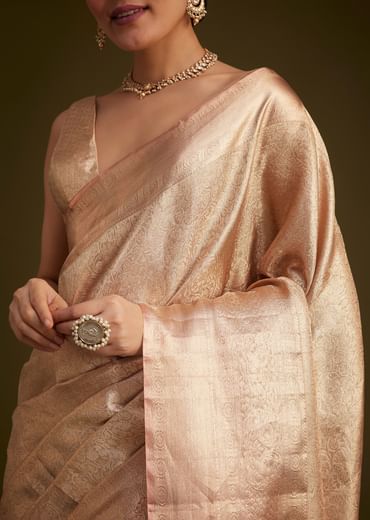 Dusty Pink Kanjivaram Silk Saree