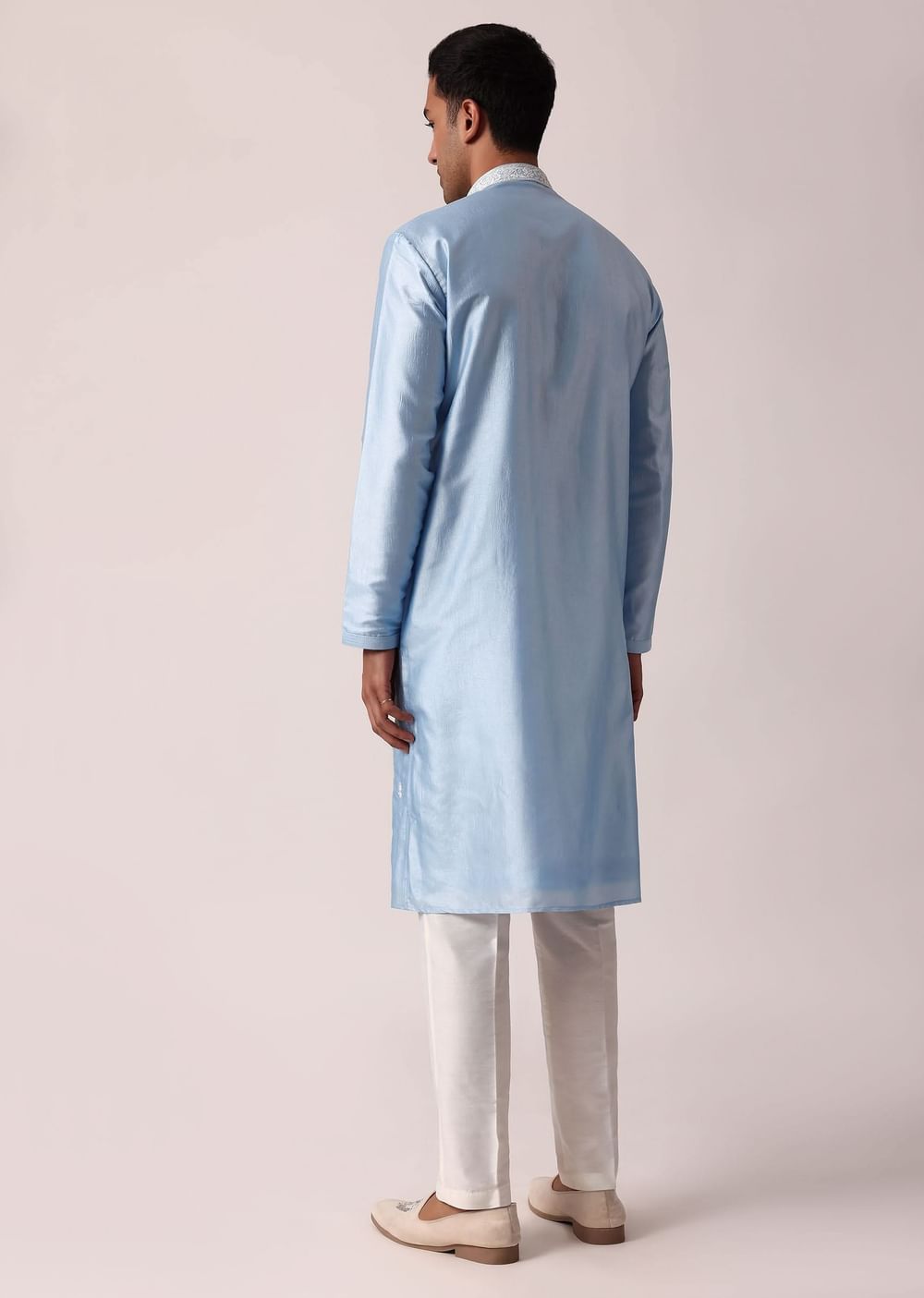 Timeless Blue Silk Kurta Set For Men