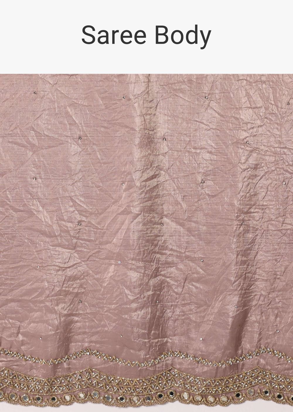Elegant Brown Saree With Mirror and Stone Work