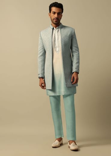 Elegant Green Ombre Indowestern For Men