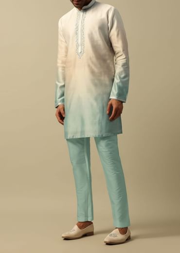 Elegant Green Ombre Indowestern For Men