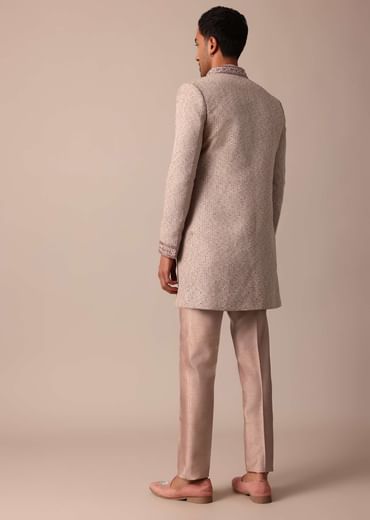Elegant Peach Indowestern With Ombre Detailing