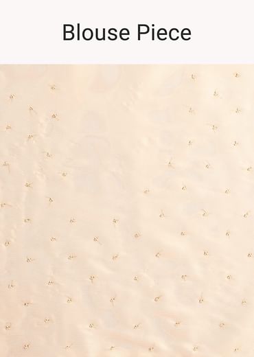 Elegant Peach Saree With Scalloped Border