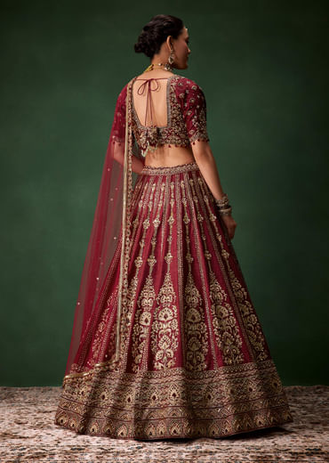Embellished Bridal Lehenga Heavy Work Set with Two Dupattas