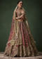 Embroidered Raw Silk Bridal Lehenga Set with Two Dupattas