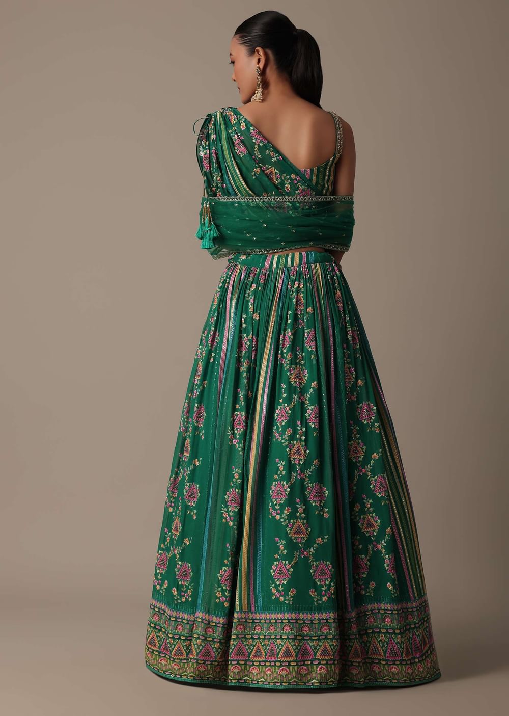 Enchanting Green Lehenga Set With Bead Embellishments