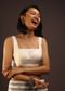 Erget White Sleeveless Blouse With A Square Neckline