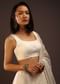 Erget White Sleeveless Blouse In Scooped Neckline