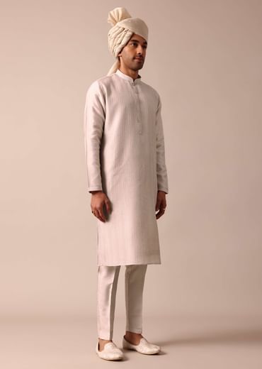 Exquisite Beige Silk Sherwani With Intricate Embroidery