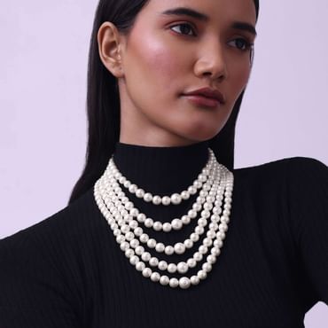 Five Layered Mother Of Pearls Mala