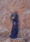 French Blue Fishcut Draped Frill Saree With Blouse