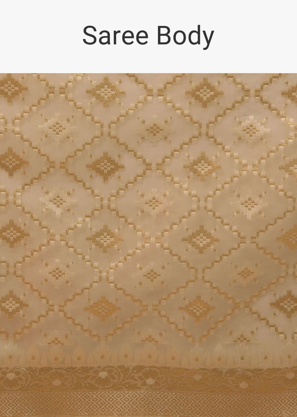 Daffodils Yellow Saree In Pure Handloom Cotton With Banarasi Chanderi Weave