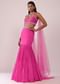 Fuschia Pink Lehenga And Hand Embroidered Blouse Set In Crepe