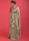 Gold Beige Saree In Silk With Weaved Checks And Embellished Border Online - Kalki Fashion