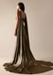 Gold Chain Tassel Blouse And Fishcut Draped Lehenga Set