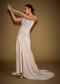 Gold Corset Embellished Gown With Sheer Drape And 3D Floral Detailing
