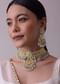 Gold-Finish Kundan Choker Necklace Set With Intricate Work In Mix Metal