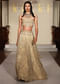 Gold Net Bridal Lehenga With Embroidered Corset Blouse
