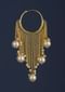 Gold Plated Hoops With Chain Fringes Embellished With Pearls Online - Kalki Fashion